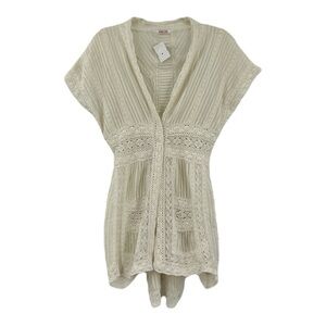 NWT Johnny Was XS Crochet Cotton Lace Lounge Cover Up Dress Kimono 110806